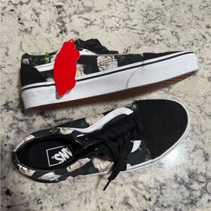 Vans Black Floral Sneakers